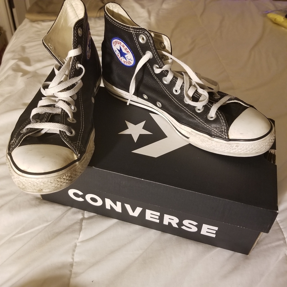 Men's All Leather Converse Chuck Taylor All Star - Picture 2 of 5